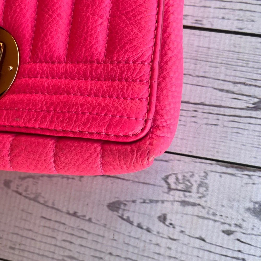 Kate‎ Spade RARE Bubblegum Pink Barbiecore Leather Crossbody Bag Purse Designer